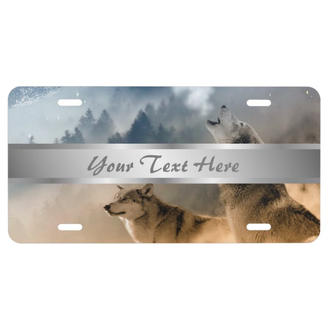 Howling Wolfes Foto License Plate (Front)