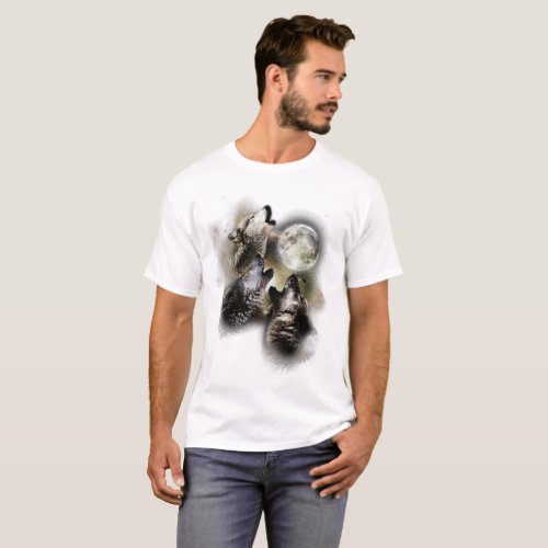 Howling Wolves at the Moon T_Shirt