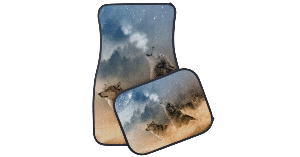 Howling Wolves Car Mat | Zazzle