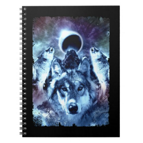 Howling Wolves Moon Winter Wolf Notebook