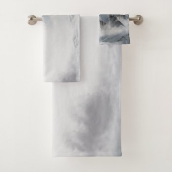 Howling Wolves Mountain Fog Scene Print Bath Towel Set by PaintedDreamsDesigns at Zazzle