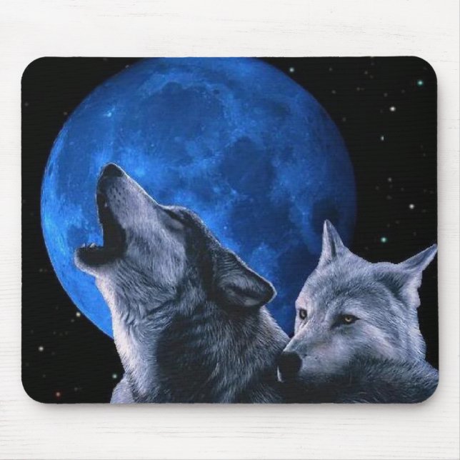 howling wolves mouse pad (Front)