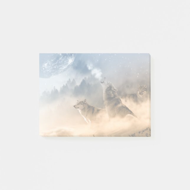 Howling Wolves Nature Photo Post-it Notes (Front)