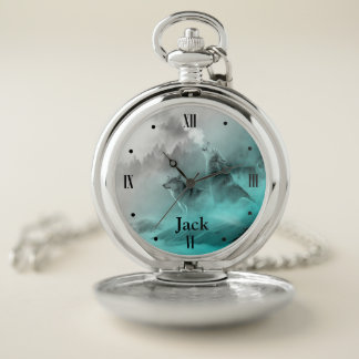 Howling Wolves Personalized Pocket Watch