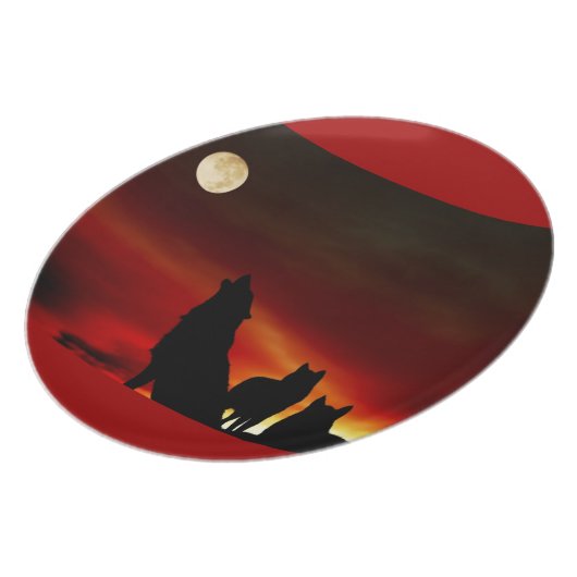 Howling Wolves Red Plate (Left Side)
