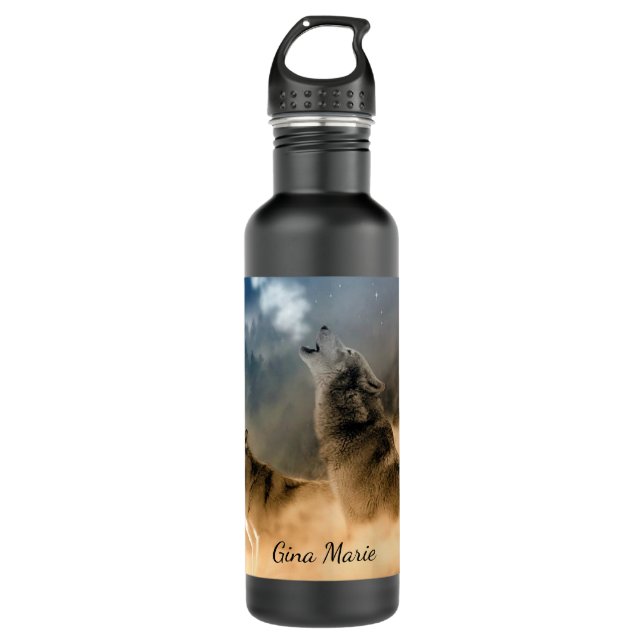 Howling Wolves Water Bottle (Front)