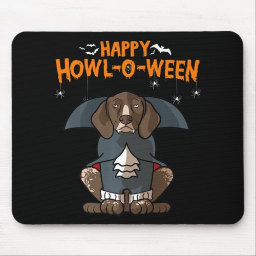 Howloween German Shorthaired Pointer Dog Halloween Mouse Pad