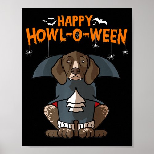 Howloween German Shorthaired Pointer Dog Halloween Poster