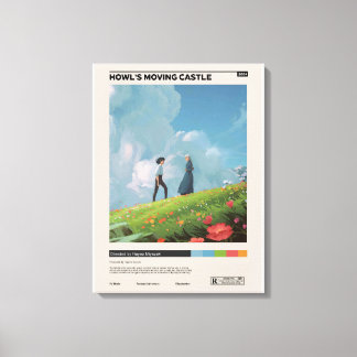 Howl's Moving Castle Movie Poster, Vintage Movie Canvas Print