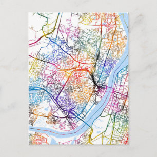 Howrah West Bengal City Map Postcard