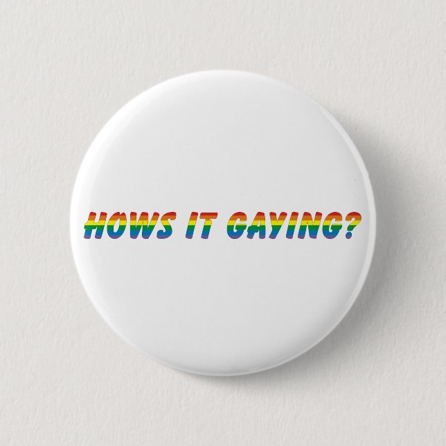 hows it gaying button (Front)