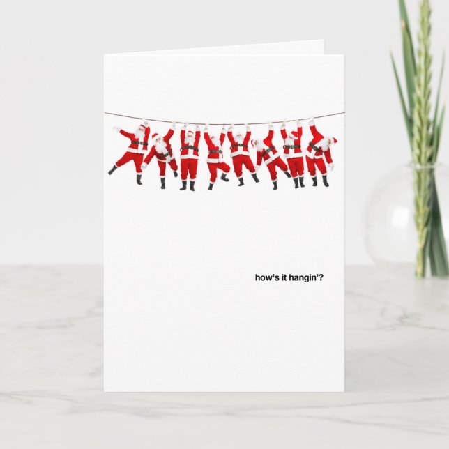 How's it Hangin' Santas Holiday Card (Front)
