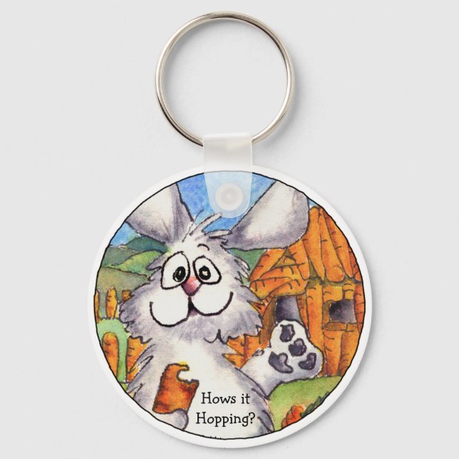 Hows It Hopping Cute Rabbit Keychain (Front)
