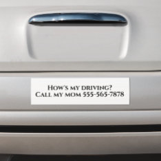How's My Driving Call My Mom Dad Custom Bumper Sticker at Zazzle