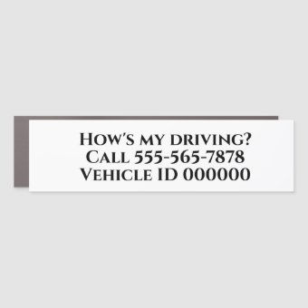 How's my Driving Company Car Customize Car Magnet | Zazzle