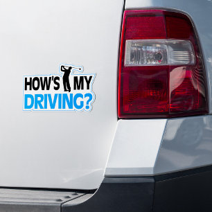 How's My Driving Funny Golf Car Sticker