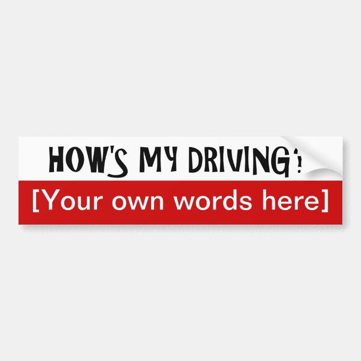 howsmydrivingtemplate bumper sticker Zazzle