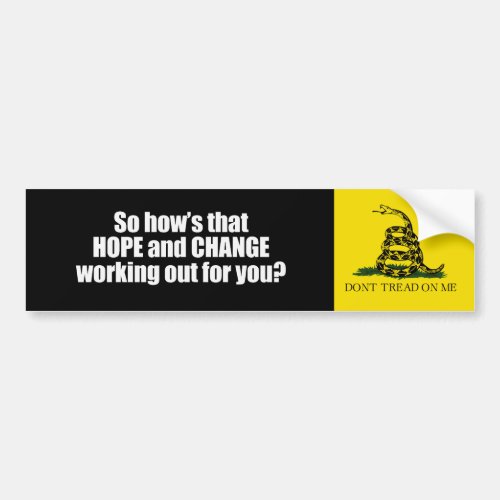 Hows that hope and change working out for you Bump Bumper Sticker