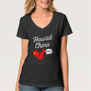 Howzit China Map South Africa Dad Joke T-Shirt