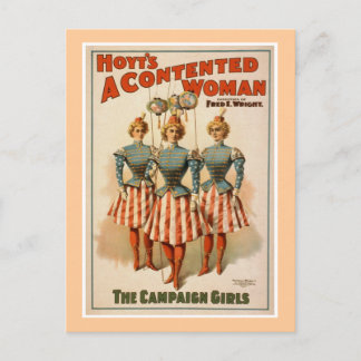 Hoyt's A Contented Woman Vintage Theater Poster Postcard