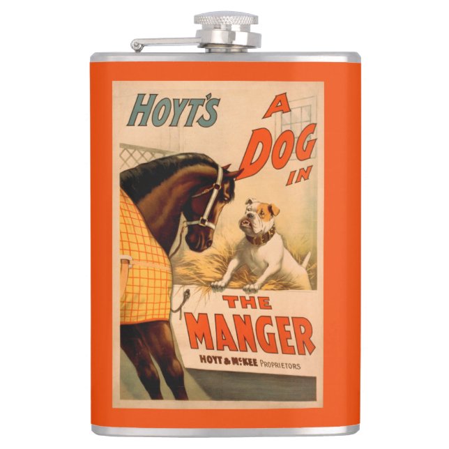 Hoyt's A dog in the Manger Theatre Poster Flask (Front)