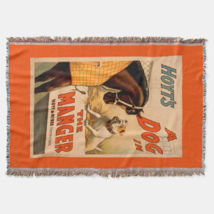 Hoyt's A dog in the Manger Theatre Poster Throw Blanket