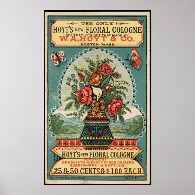 Hoyt's New Floral Cologne Vintage Print (Front)