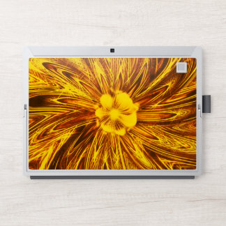 HP Laptop Skin Abstract Lines Yellow Flower