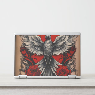 "HP Laptop Skin - Birds & Tarot Tattoo Art Design"