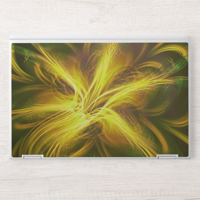 HP Laptop Skin Fractal Flower Yellow Palette (Front)