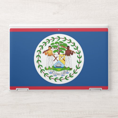 HP laptop skin with flag of Belize