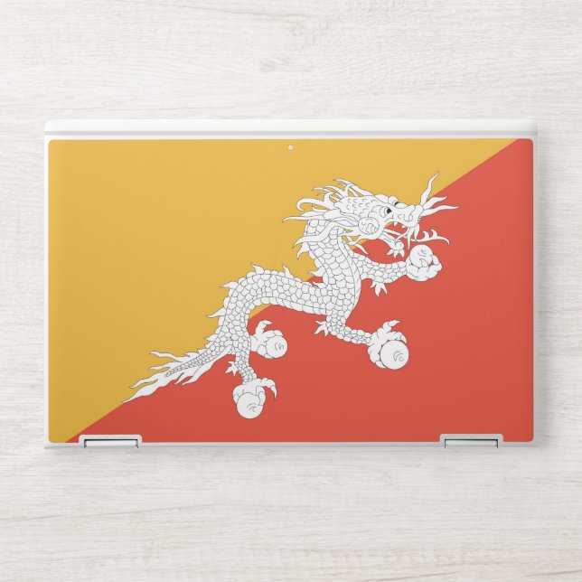 HP laptop skin with flag of Bhutan (Front)