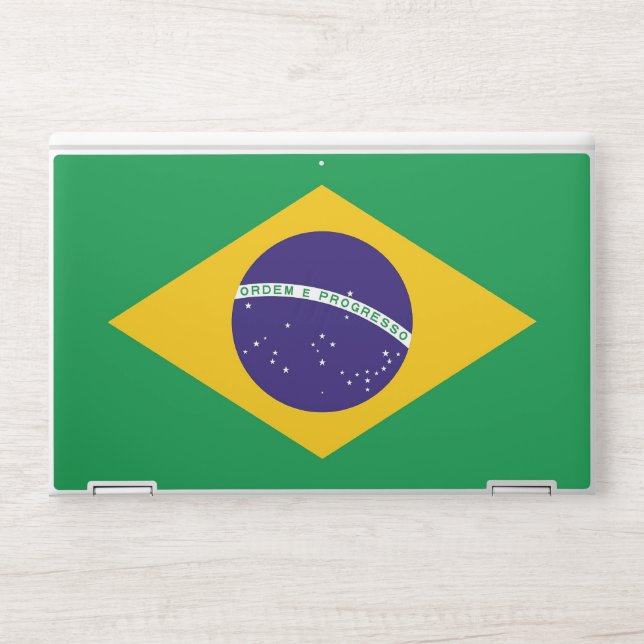 HP laptop skin with flag of Brazil (Front)