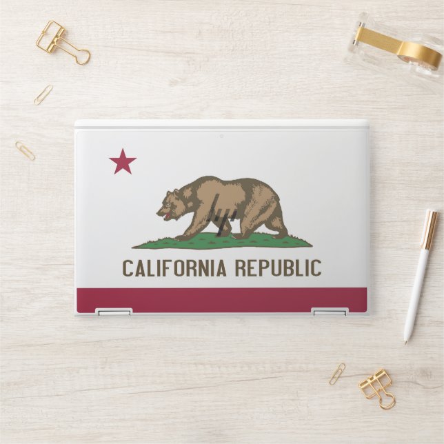 HP laptop skin with flag of California, USA (Desk)