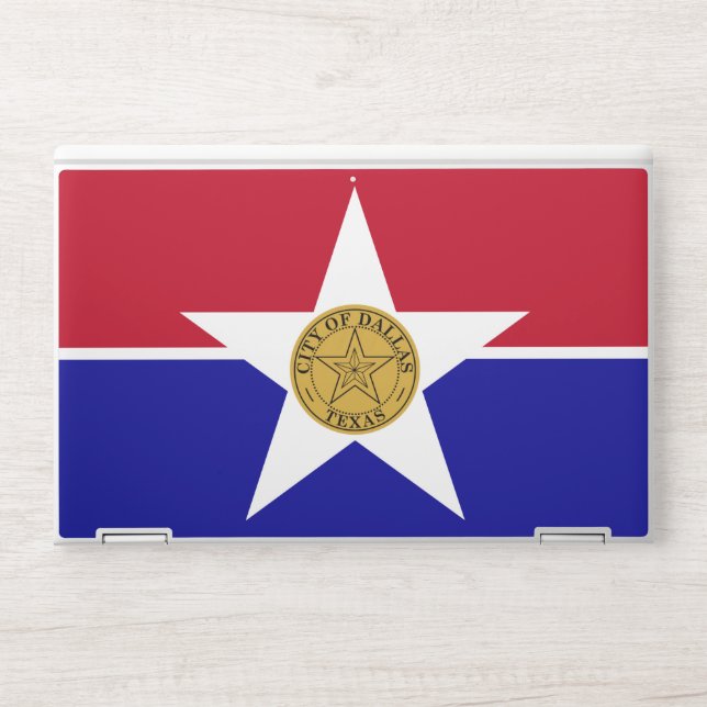 HP laptop skin with flag of Dallas City, USA (Front)