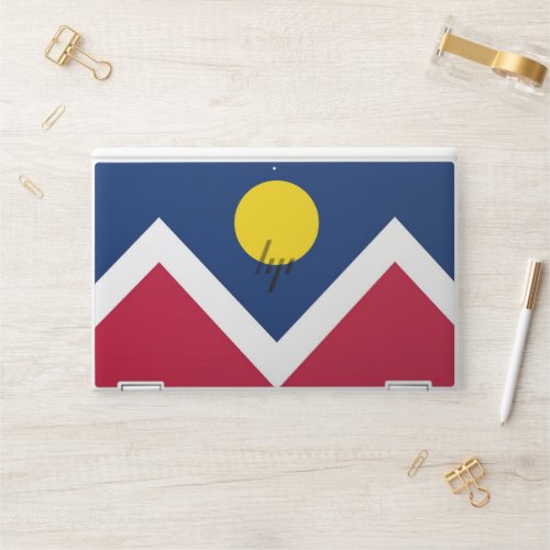 HP laptop skin with flag of Denver Colorado USA
