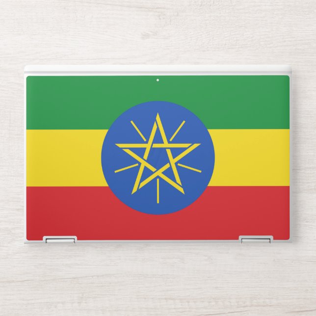 HP laptop skin with flag of Ethiopia (Front)