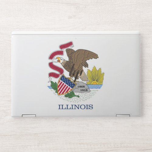 HP laptop skin with flag of Illinois USA