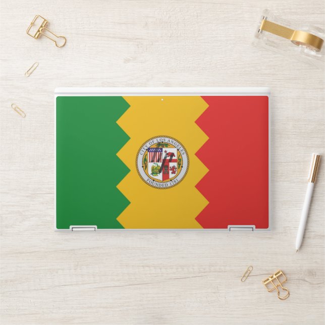 HP laptop skin with flag of Los Angeles, USA (Desk)