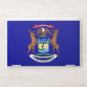 HP laptop skin with flag of Michigan, USA