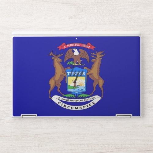 HP laptop skin with flag of Michigan USA