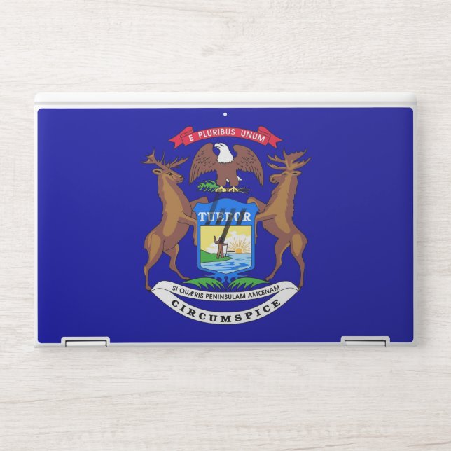 HP laptop skin with flag of Michigan, USA (Front)