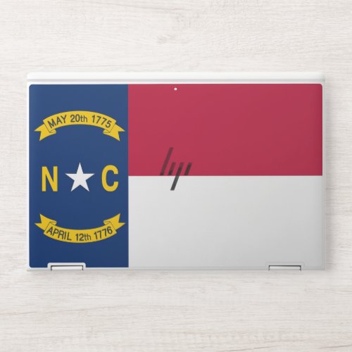HP laptop skin with flag of North Carolina USA