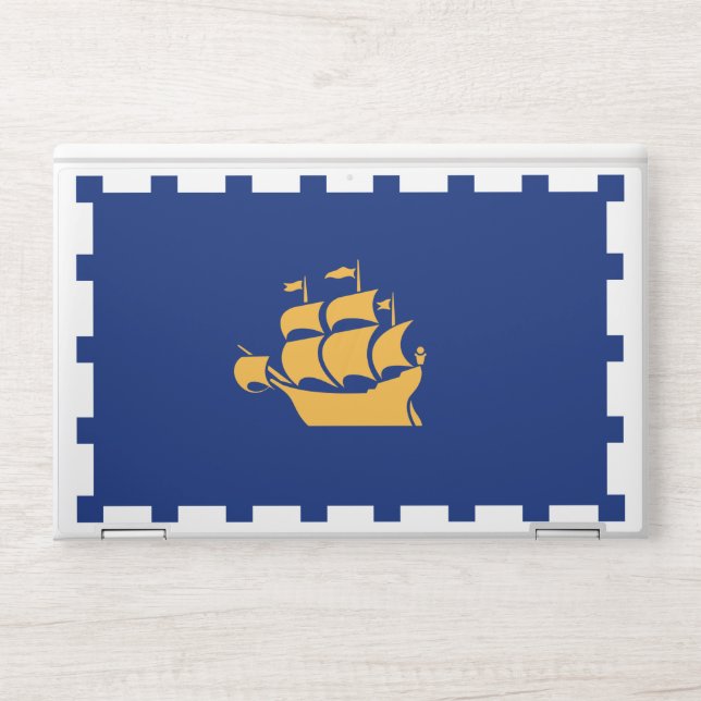 HP laptop skin with flag of Quebec City (Front)