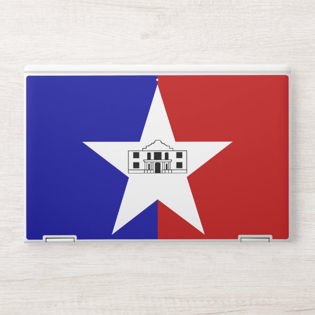 HP laptop skin with flag of San Antonio City, USA (Front)