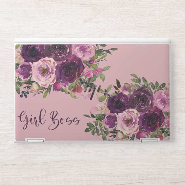 HP Laptop sleeve Floral Purple Skin (Front)