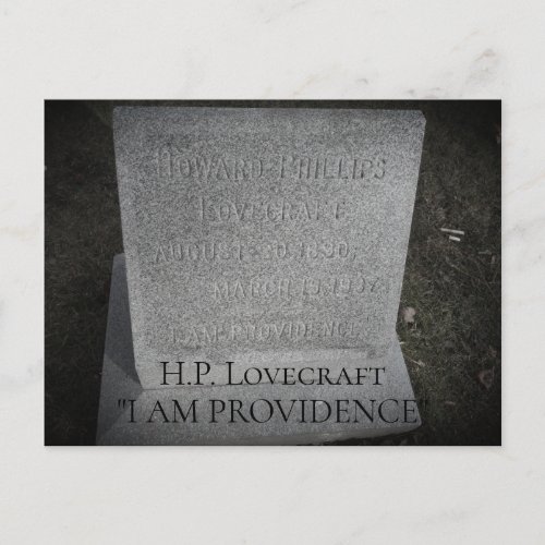 HP Lovecraft _ Providence Writer Resting Place Postcard
