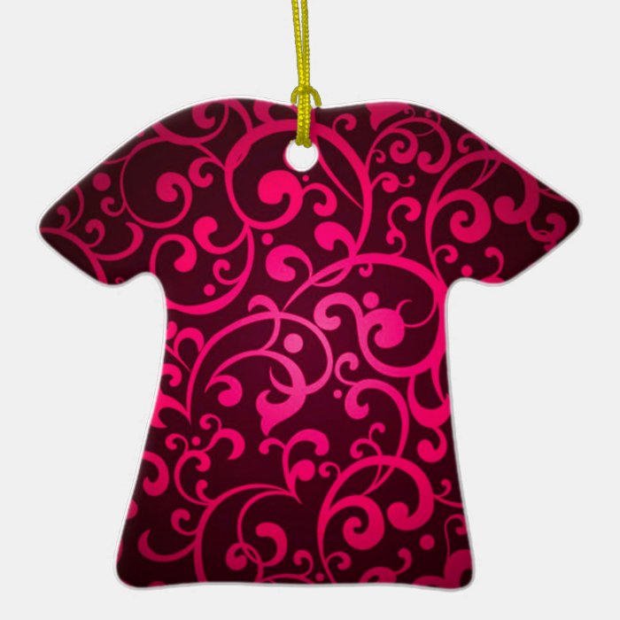 HPFDS HOT PINK BURGUNDY DIGITAL SWIRLS RANDOM ABST ORNAMENTS