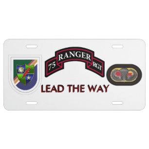 HQ 75TH RANGER REGIMENT LICENSE PLATE