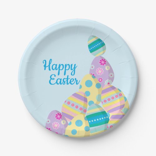 Hqppy Easter Egg Illustrations stacked Paper Plates